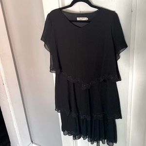 Vintage layered black dress - size large